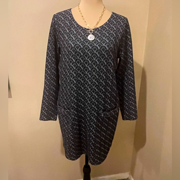 Joules Black and Gray Patterned Long Sleeve Tunic Mini Dress, size 10 - Picture 1 of 7